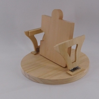 Plateau en bois rond personnalisé avec supports pliables pour l'affichage
