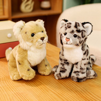 Simulation transfrontalière jaune léopard Lynx Bobcat jouets en peluche Figurines en peluche coussins poupées en peluche