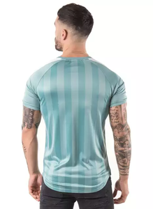 Camiseta de gimnasio de compresión personalizable para hombre, Camiseta con estampado de sublimación, ropa deportiva, patrón sólido, tejido de punto, técnicas lavadas - Product Image 2