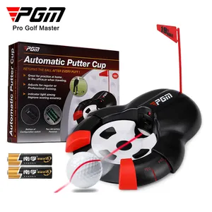 PGM DB015 laser putt golf, latihan putt golf, pembalik bola otomatis dapat disesuaikan, cangkir lubang golf