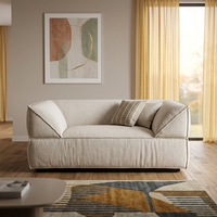 Modernes 3,1m Quadratisches Stoffsofa Minimalistischer Italienischer Stil Wohnzimmersofa mit Chenille-Polsterung 3-Sitzer Gym Villa