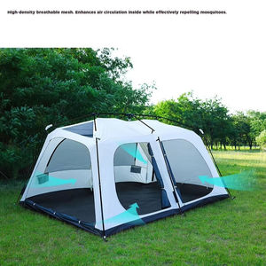 Carpa Familiar Impermeable de Montaje Rápido, 11 Metros Cuadrados, <span class=keywords><strong>2</strong></span> Dormitorios Separados, Paquete Completo para Acampar - Product Image 1