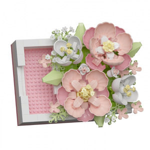 NOUVEAU Bouquet de fleurs créatif Rose Hibiscus Boîte de fleurs Blocs de construction à assembler Jouet Décoration Cadeau Jouet tendance - Product Image 5