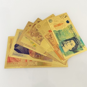 英国道具货币 5 英镑金箔纸币 24K 塑料镀金游戏币 - Product Image 6