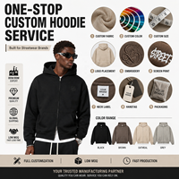 Sudadera con capucha pesada para hombre con logo personalizado, mezcla de algodón, oversize, estilo urbano, en blanco, para bordar e imprimir, al por mayor