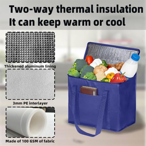 Sac isotherme personnalisé en polypropylène non tissé pour courses, sac à lunch, glacière pour la livraison de nourriture - Product Image 3