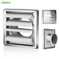 Grille d'aération extérieure carrée moderne en acier inoxydable 304 Lishine, grille à gravité pour systèmes CVC, hôpitaux, gymnases, entrepôts