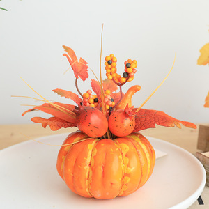 Vendita calda creativa di Halloween fiori decorativi e piante di <span class=keywords><strong>zucca</strong></span> artificiale Bouquet di acero Set per puntelli fotografici - Product Image 1