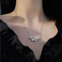 Bijoux en argent à la mode en gros CZ cristal zircon cubique coquille amour coeur pendentif 4 feuilles trèfle collier magnétique pour mémorial