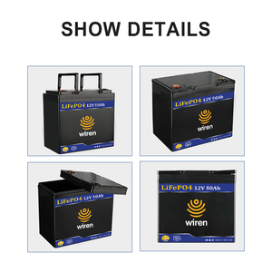 Batería Líquida Wiren de 12V 60Ah de Ciclo Profundo, 12.8V 768Wh con BMS, 6000 Ciclos, Modelo W1260 -20-60 para Electrónica de Consumo - Product Image 4