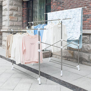 Closet Storage Metal clothes <b>rack</b>, wardrobe organizer, standing <b>drying</b> <b>rack</b>, 3 extendable hanging rods, - Product Image 2