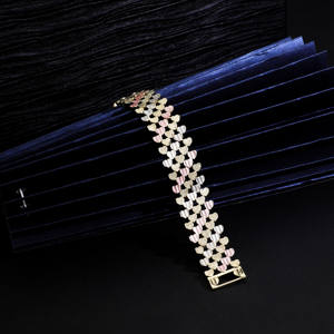 Pulsera de reloj de eslabones cubanos multiestilo, de lujo, con incrustaciones de circonitas/corazones/escamas de serpiente/cadena de reloj para mujer, pulsera de joyería al por mayor - Product Image 2