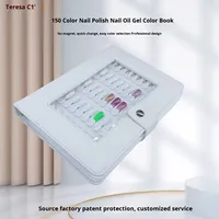 Livre d'échantillons de vernis à ongles en gel flexible de 150 couleurs, non magnétique, en plastique, forme carrée, pour un facile assortiment des couleurs, salons de manucure Terresa