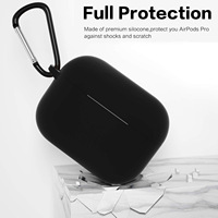 Casing Earbud Nirkabel Silikon Lembut dengan Carabiner, Pelindung Anti Benturan untuk Airpods Pro 2 3 4