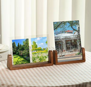 Solid Wood Base U-shaped Photo <b>Frame</b> Stand 6-inch 7-inch 8-inch Acrylic Photo <b>Frame</b> Creative Photo Walnut <b>Frame</b> - Product Image 3