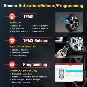 THINKCAR VENU-i Pro TPMS Herramientas de diagnóstico de presión de neumáticos de coche Agregar 4 sensores de metal - Product Image 5