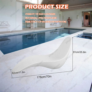 Chaise longue In piscina progettato per profondità d'acqua fino a 9 pollici Aqua Pool lounge per lettini abbronzanti a bordo piscina e solarium - Product Image 3