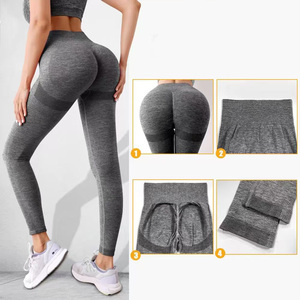 महिलाओं के योग संगठन, हिप हाई कमर की सांस लेने योग्य लोचदार कमर की देखभाल लंबी पैंट 2-पीस सेट के साथ - Product Image 2