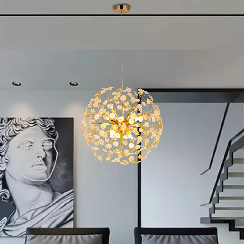 golden decorating circular led pendant decor modern lamp ceiling luxury fixtures hanging crystal Chandeliers Pendant Light