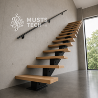 Escalier mono-à-capillaire minimaliste d'intérieur haut de gamme, avec approbation d'échantillon par le fabricant