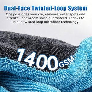 <span class=keywords><strong>Serviette</strong></span> de nettoyage pour voiture <span class=keywords><strong>BMW</strong></span> en microfibre 1400 g/m², 60*90 cm, 70*90 cm, couleur bleue, super absorbante, sans peluches, lavable en machine - Product Image 4