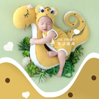 Serpent fait à la main Poser Animal posant oreiller nouveau-né photographie accessoires Animal thème tenue bébé tir chapeau barboteuse Costume