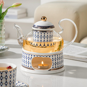 Service à thé floral, théière chauffante en céramique pour la maison, théière à fruits, services à thé de l'après-midi britanniques et nordiques - Product Image 6