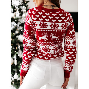 Maglione di natale all'ingrosso maglione a maniche lunghe felpa renna natale natale modelli di fiocchi di neve Pullover di alce a maglia - Product Image 4
