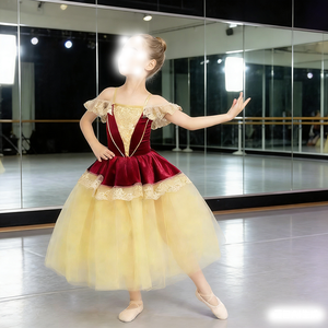 Vestido <span class=keywords><strong>de</strong></span> <span class=keywords><strong>Ballet</strong></span> Brillante para Niñas, Traje <span class=keywords><strong>de</strong></span> Actuación, Falda con Volumen Estilo Barroco, Vestido Largo, Atuendo para Actuaciones, Ropa <span class=keywords><strong>de</strong></span> Escenario - Product Image 5