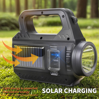 Linternas LED solares de mano portátiles Spot/Flood Light 500lm Luces de antorcha recargables Powerbank Lámparas DE TRABAJO resistentes al agua