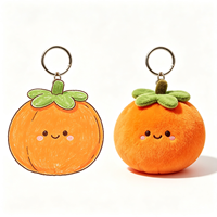 Op maat gemaakte schattige fruit sinaasappel pluche sleutelhanger Kawaii pluche sleutelhanger knuffel voor tas hanger aangepaste logo pluche sleutelhanger