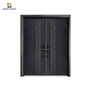 BAODU — porte d'entrée de luxe en aluminium moulé or, pare-balles, en métal - Product Image 5