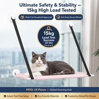 Hamac double couche pour chat à fixer sur fenêtre, avec ventouses spirales robustes, lit mural pour chats d'intérieur, perchoir pour animaux de compagnie très résistant, vente en gros