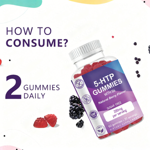 Gomitas de 5-HTP Orgánicas de Grado Alimenticio de Marca Privada OEM, 5-Hidroxitriptófano, Suplemento Dietético Diario - Product Image 6