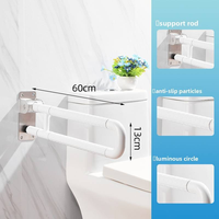Barre d'appui de sécurité antidérapante pliable lumineuse bain douche barres d'appui en forme de U Handicap bain toilette barre d'appui