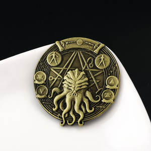 Wowei เหรียญวินเทจโลหะ cthulhu lovecraft. Mythos <span class=keywords><strong>necronomicon</strong></span> เหรียญโลหะปีศาจแนวย้อนยุค - Product Image 1