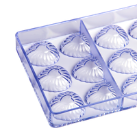 Vente en gros de moules à chocolat en plastique en forme de coquille MRF 18 cavités outils artisanaux pour la décoration de gâteaux