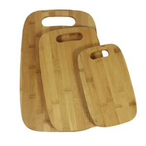 Juego de tablas de cortar de bambú 39.5X25X1.2CM 32X20X1.2CM 25X15X1.2CM con asa, rectangulares, para cocina - Product Image 1