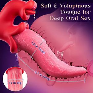 Juguete Vibrador <span class=keywords><strong>de</strong></span> <span class=keywords><strong>Lengua</strong></span> para Mujeres, 9 Modos, Estimulador <span class=keywords><strong>de</strong></span> Punto G, Conejito Vibrador, Lamer, Chupar, Empujar y Vibrar - Product Image 2