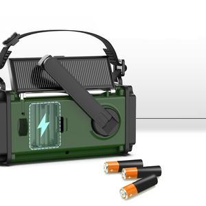 วิทยุพกพาพลังงานแสงอาทิตย์ 10000mAh พร้อมที่หมุนมือ วิทยุ AM FM NOAA วิทยุพยากรณ์อากาศ พร้อมเข็มทิศ ไฟฉาย LED และไฟอ่านหนังสือ สำหรับใช้งานกลางแจ้ง - Product Image 2