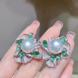 होंग कांग प्राकृतिक मोती 925 चांदी के तीन टुकड़े के ठीक गहनों में रिंग इयररिंग्स को भी शामिल किया गया है। - Product Image 2