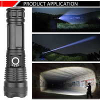 Lampe torche tactique rechargeable haute intensité P50, zoomable, longue portée, lanterne de pêche, lampe de voyage en aluminium, torche LED