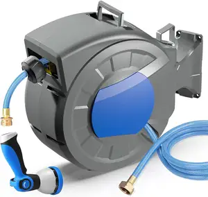 75ft 1/2 inch treo tường có thể thu vào vòi nước Ống vườn Hose Reel vườn nước Hose Reel