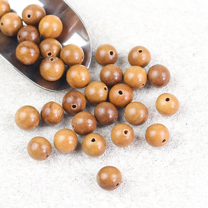 Perles rondes en bois de jujube de 8 mm, perles polies dispersées pour la fabrication de bijoux DIY - Product Image 2