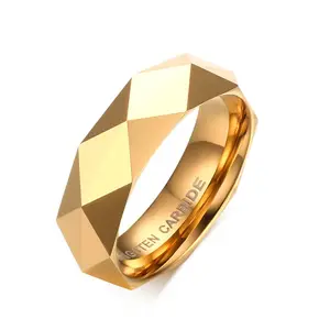 Fabrik Wolfram Stahl Ring Mode Unisex Gold und Silber Ringe Diamant 6mm Mehrteiliger Damen-und Herren ring