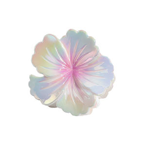 منتج جديد رائج للنساء 8-Hibiscus هاواي بيضة شعر مشبك لامع على شكل قشرة شاطئية مخلب مصنوع من البلاستيك - Product Image 6