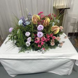 Runner Floreale Artificiale Verde IFG Fatto a Mano, Lunghezza 60cm, per Allestimento e Decorazione di Scene - Product Image 1