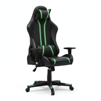 Chaise de bureau gaming haut de gamme au design moderne en cuir PU, coussin moelleux, confortable, pivotante à 360°, réglable en hauteur