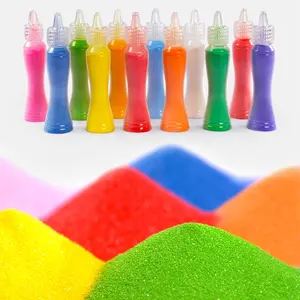 Fábrica profesional arena arte colorido DIY arte pegatina papel arena dibujo creativo niños arena arte para niños