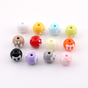 Cuentas acrílicas estilo M&M pintadas a mano con dibujos animados, redondas de 16 mm, para hacer joyas, accesorios de bricolaje - Product Image 5
